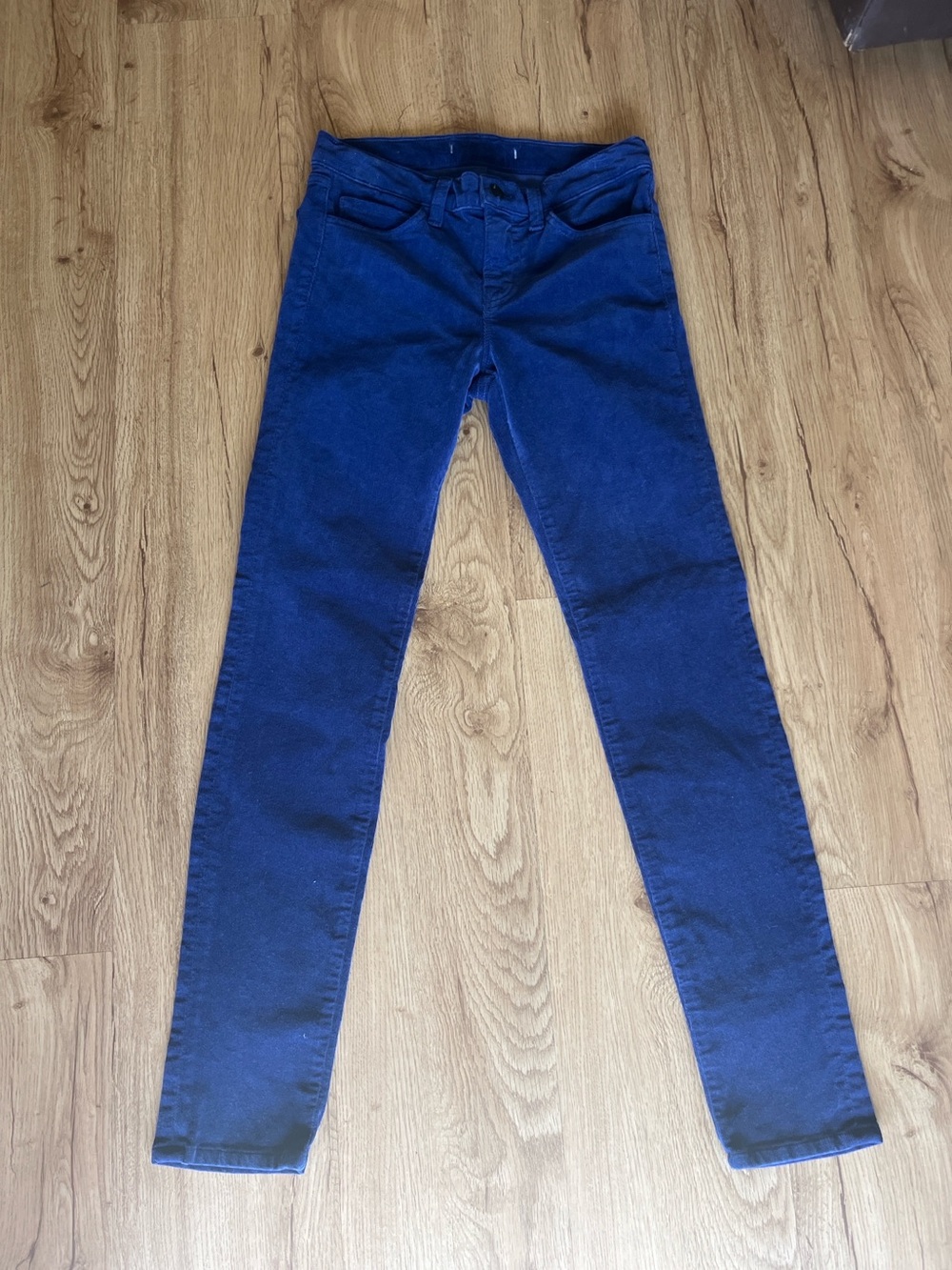 J Brand Navy Blue Corduroy Skinny Jeans Size 25 Stretch Mid Rise Designer NWOT